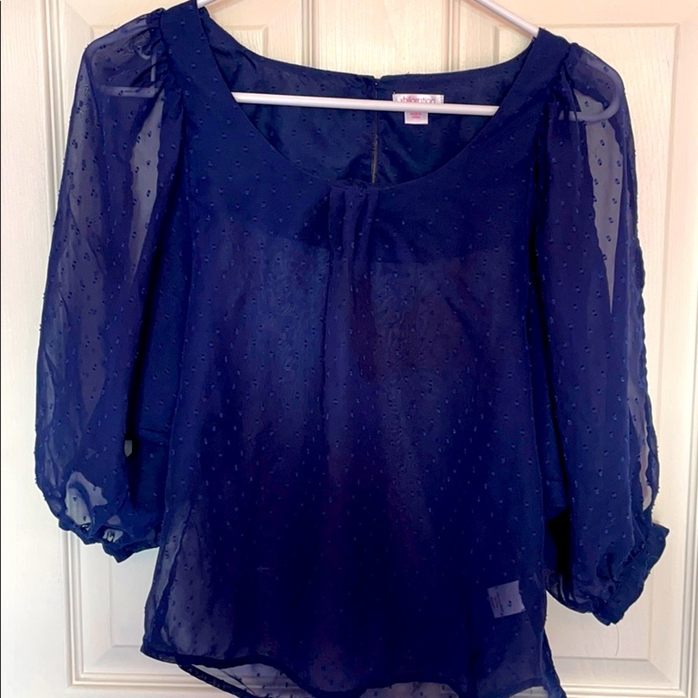 Blue net top